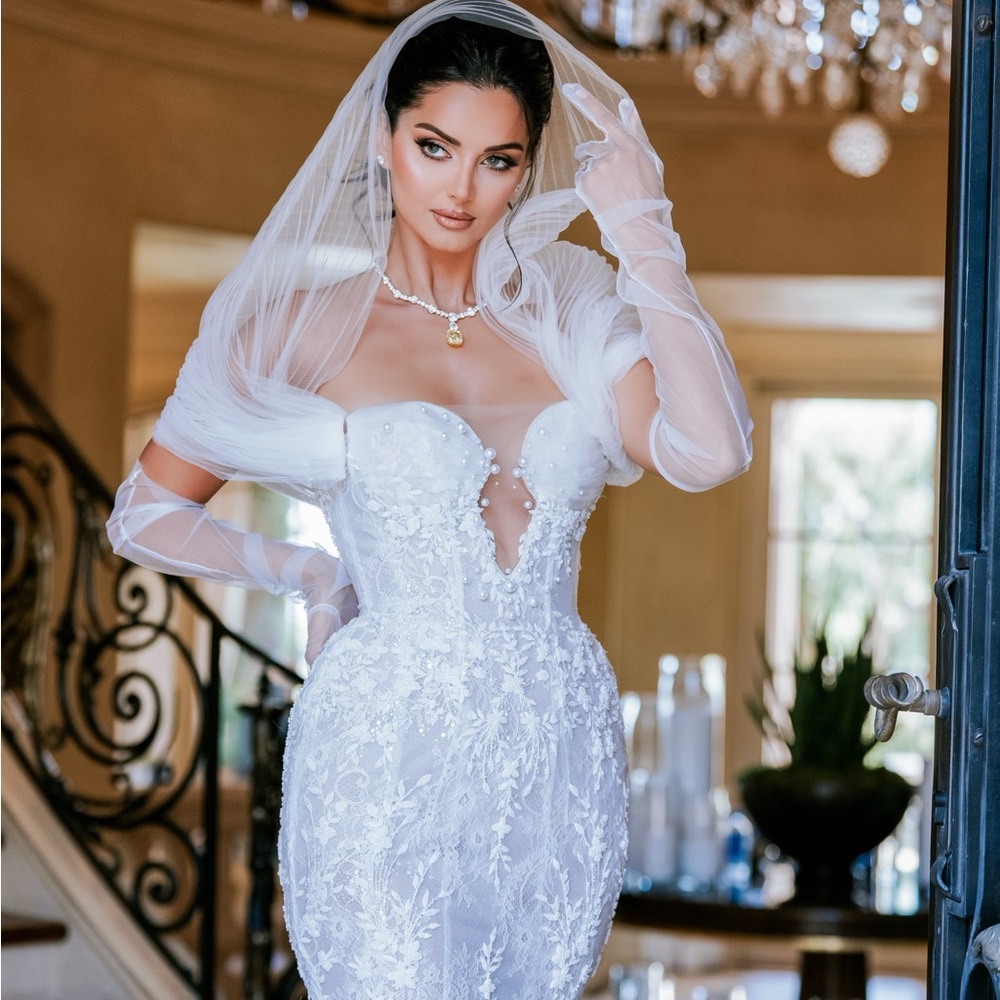 Jolipoli Elegant White Lace bridal gown